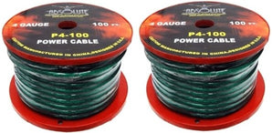 2 Absolute P4-100GR 100' 4-Gauge Green Copper Mix Power Ground Wire Cable