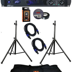 Peavey IPR 2 3000 2-Channel Lightweight 3000W Power Amplifier Bundle