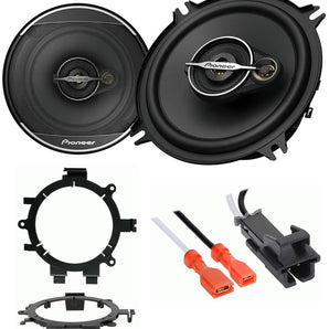 Pioneer TS-A1371F 5-1/4" 5.25" 300W Front Door Speakers & kit Fit 1995-2006 GM C/K Pickup 1500