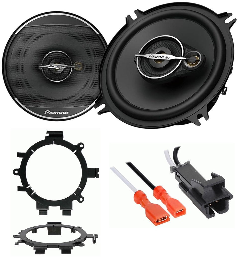 Pioneer TS-A1371F 5-1/4" 5.25" 300W Front Door Speakers & kit Fit 1995-Up GM