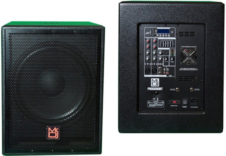 MR DJ PRO5000BT 15" 5000W Pro Active Subwoofer with 2 Speaker Output Package