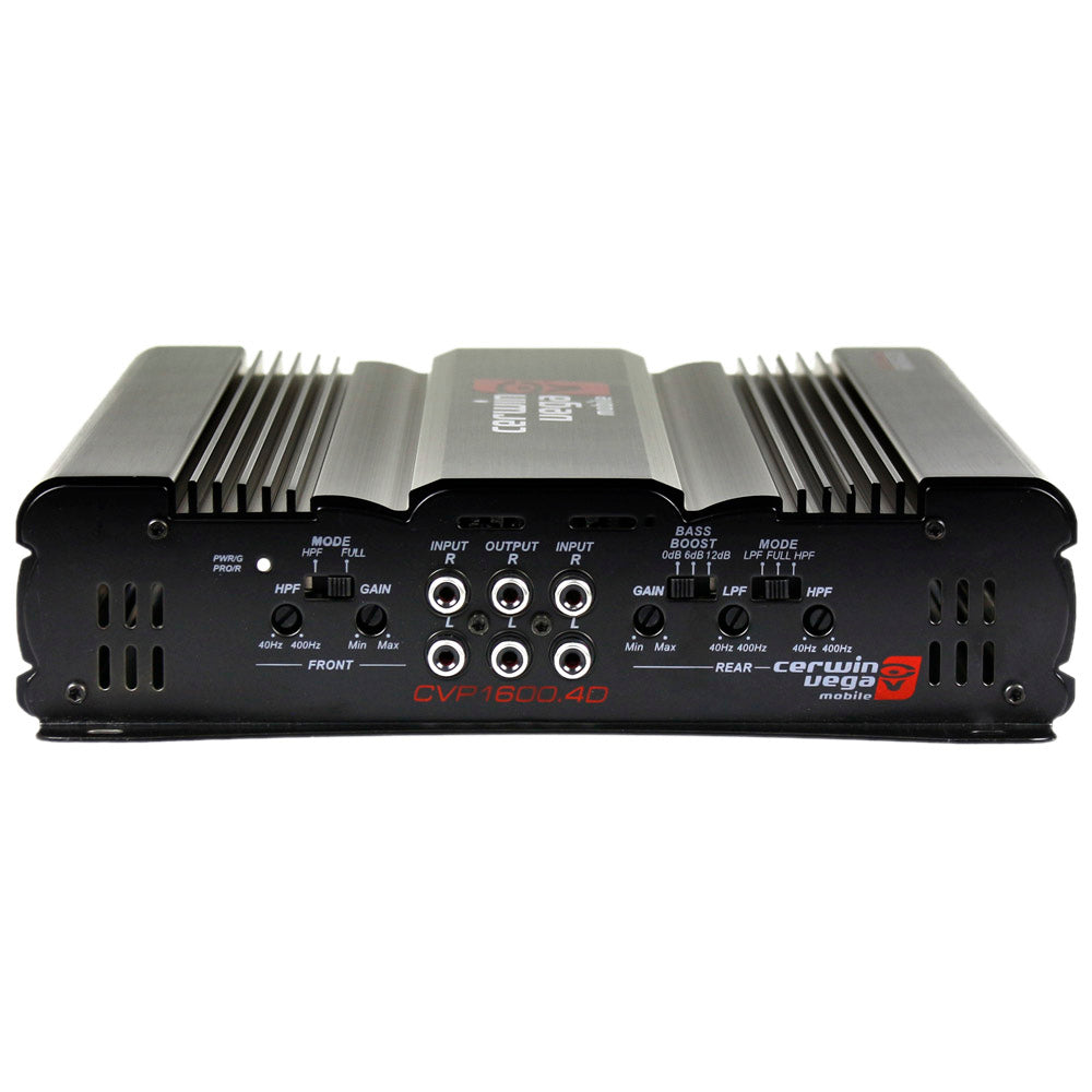 Cerwin Vega CVP1600.4D 1600W Amp + 4x XED62 6.5" 600W Speakers + 4-CH Amp Kit