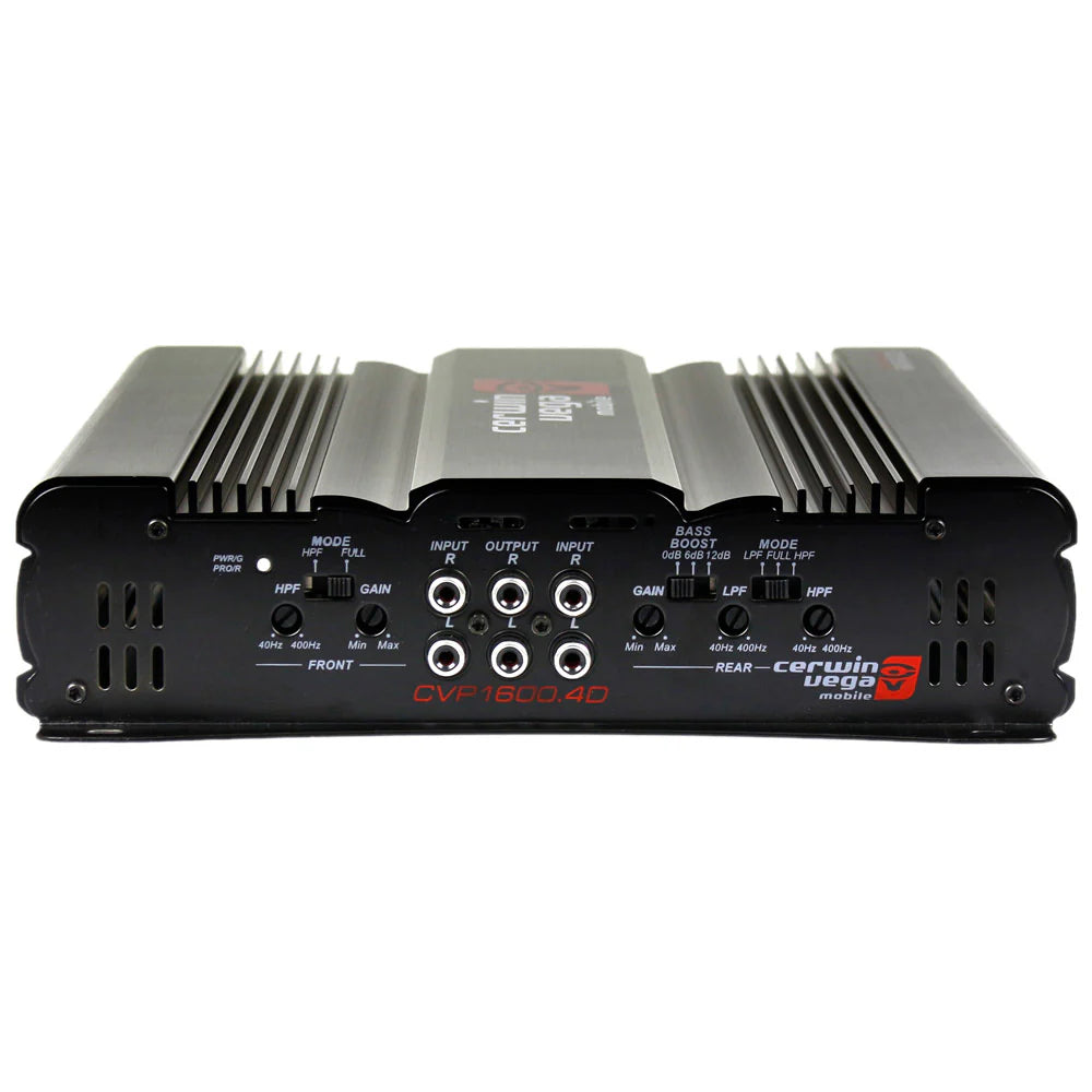 Cerwin Vega CVP1600.4D 1600 Watts 4-Channel Class-D Amplifier + 4G Amp Kit