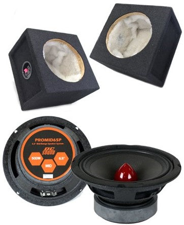 DC Sound PROMID65P 6.5" 500W Mid-Range Aluminum Bullet Loudspeaker + Flat Box