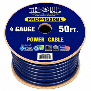 Absolute PROP4G50BL Pro Series Blue 50 Feet 4 Gauge Ultra Flexible Power/Ground Battery Amp 12V Cable Wire