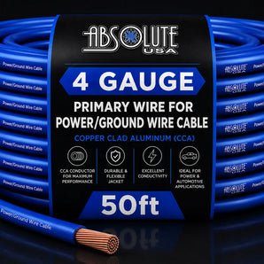 PRO 4 GAUGE 50' POWER CABLE BLUE