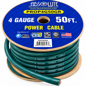 Absolute PROP4G50GR Pro Green 50 Feet 4 Gauge Ultra Flexible Power/Ground Battery Amp 12V Cable Wire