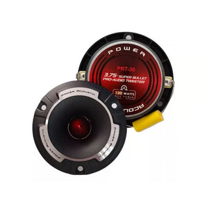 Power Acoustik PRT-30 3.75" Aluminum Super Bullet Pro Audio Tweeters Pair