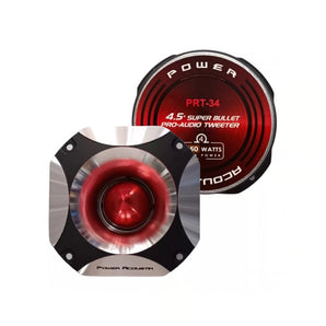 Power Acoustik PRT-34 4.5" Aluminum Super Bullet Pro Audio Tweeters Pair