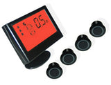 Absolute PS1000 Front and Rear Parking Sensor System components including display units and sensors.