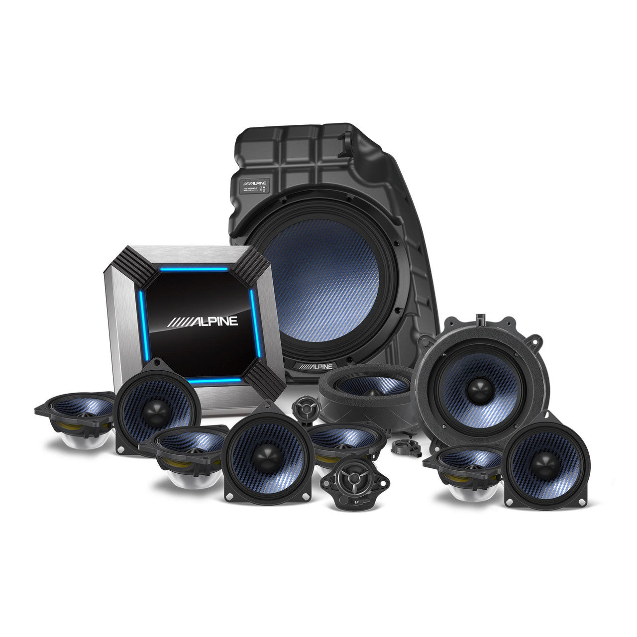 Alpine PSS-TSLA-213P 13-Speaker Sound System Upgrade for the 2018-21 Tesla Model 3 with Factory Premium Audio