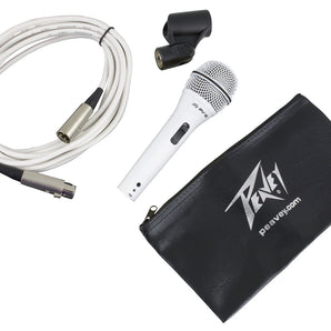 Peavey PVI 2W White Cardioid Unidirectional Dynamic Vocal Microphone with XLR Cable