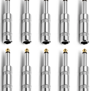 MR DJ QMH10 5 Pair Large Barrel 6.35mm 1/4" Male Mono TS Head Cable Mount Connector