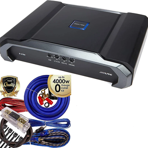 Alpine R-A75M Monoblock Subwoofer Amplifier 750 Watts RMS + 0G Amp Kit