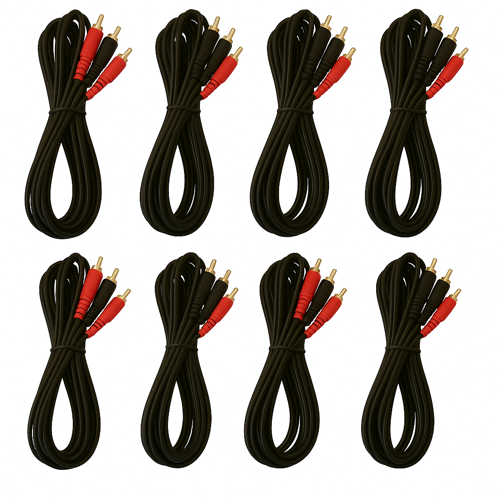 8 Absolute 6' RCA Interconnect Cable Wire Marine Car Amplifier Stereo Home Audio