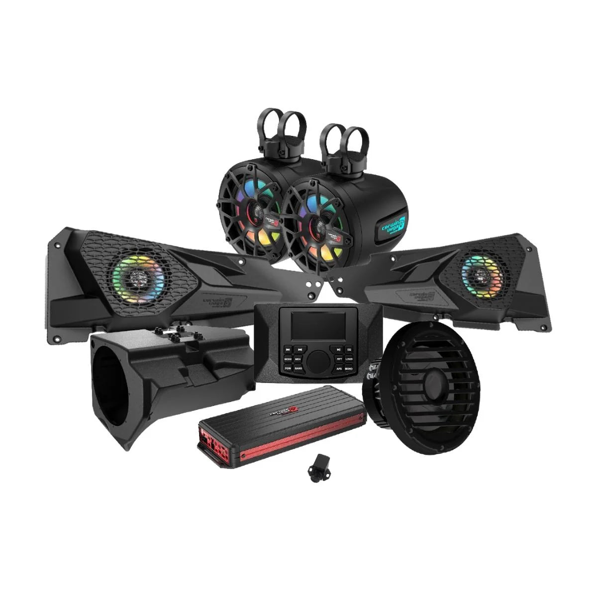 Cerwin Vega RPMRZRKD23 2014+ RZR XP Complete Audio Kit with 6 Ch Digital Amplifier, CMR3 Media Audio Player, 6.5” 2-Way Tower Speaker System and 10” Sealed Marine Subwoofer