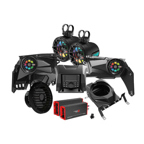 Cerwin Vega RPMX3KM3 2017+ Can Am Maverick X3/X3 Max Complete Speaker Kit with 4 Ch & 1 Ch Waterproof Amplifier, 10” Sealed Marine Subwoofer, 6.5” Tower Speaker System and CMR3 Media Audio Player