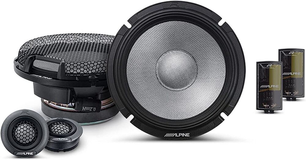Alpine R2-S65C 6.5" Component + R2-S65 6.5" Speakers + R2-A60F 600W Amp + KIT4 Amp Kit