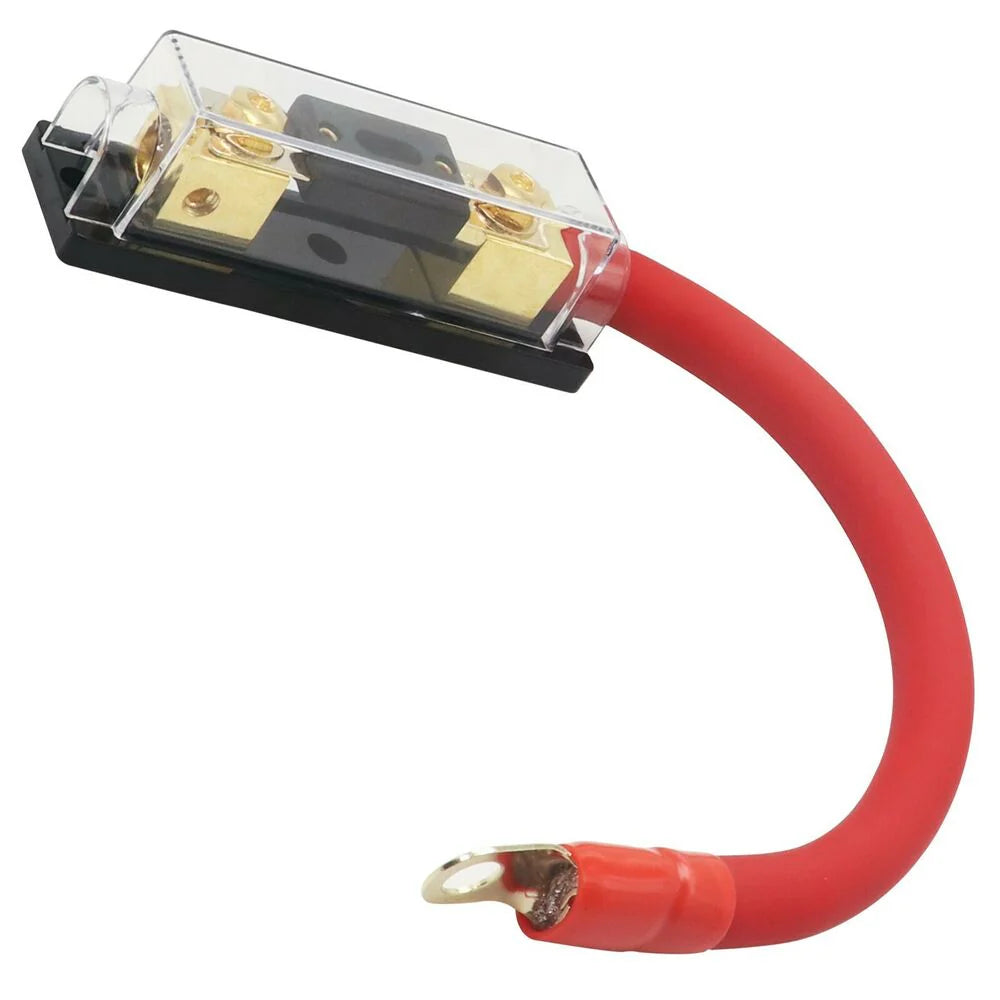 200 AMP ANL Gold Terminal Fuse Holder Battery Installation Kit 0 Gauge 1 Feet Red