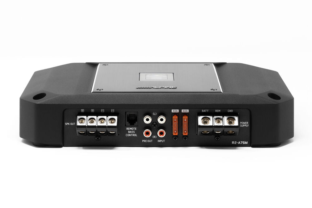 Alpine Sub Comp Alpine R2-A75M 750 W RMS R-Series Class-D Mono Sub Amplifier + 4 Gauge ...
