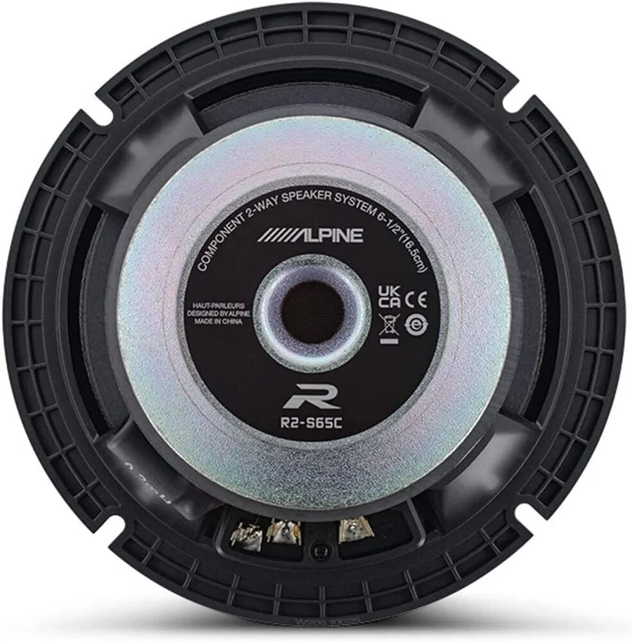 Alpine R2-S65C 6.5" Component Speaker + Adapter & Harness Fit Select Honda Acura