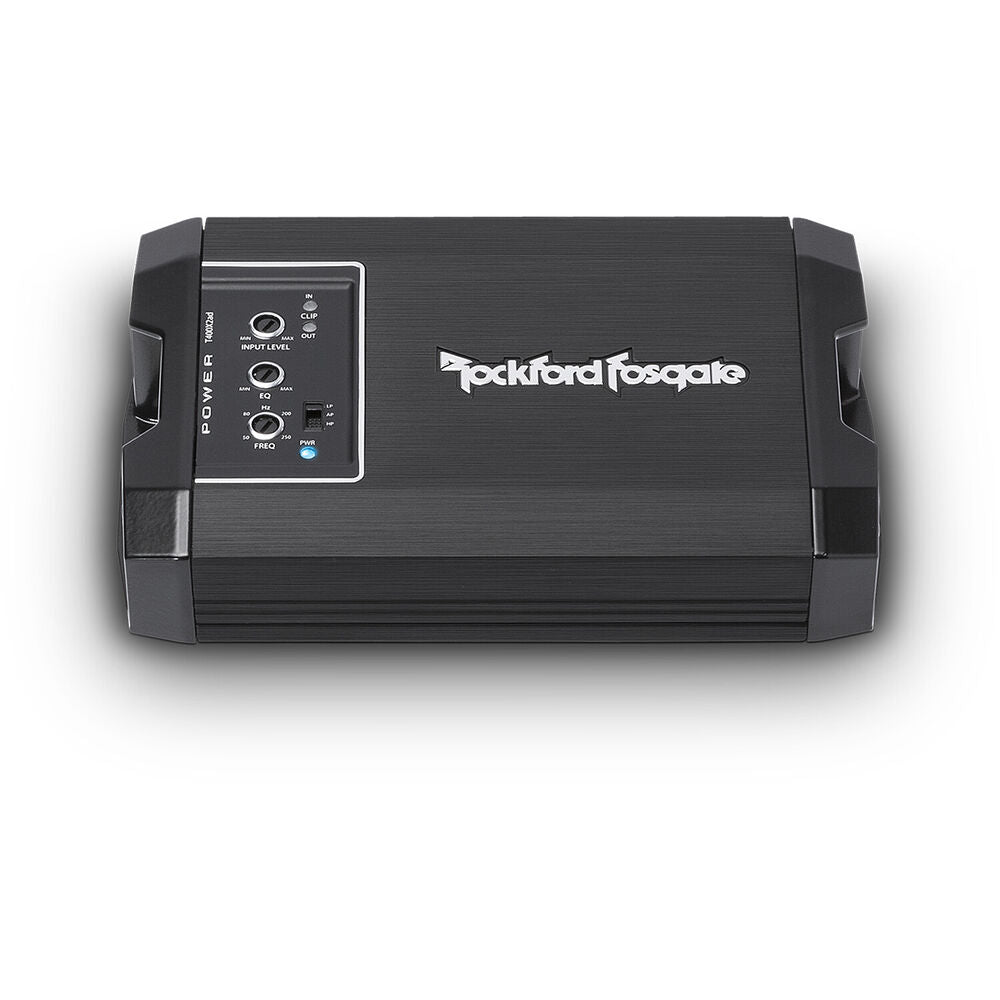Rockford Fosgate T400X2AD 2Channel 400W Class AD Compact Amplifier + Amp Kit