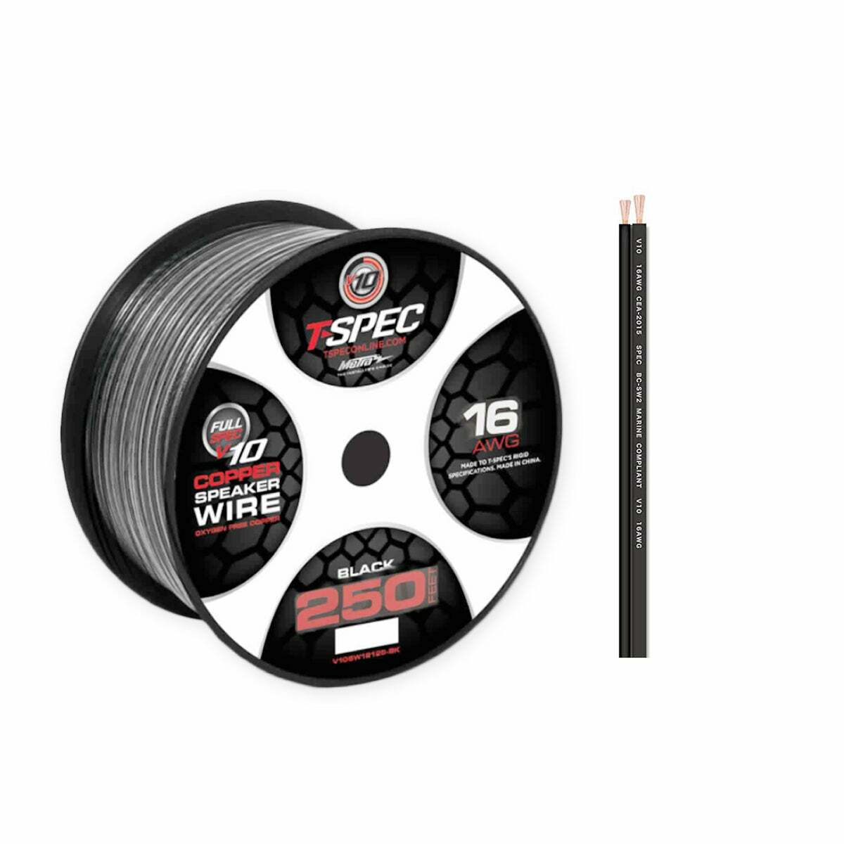 T-SPEC V10SW16250-BK v10 500ft 16 Gauge Black Speaker Wire consumer electronics