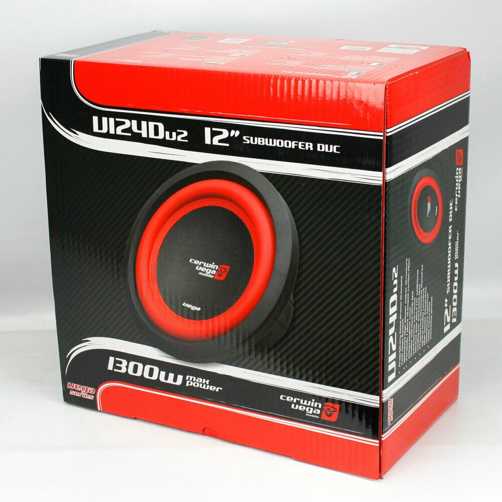 Cerwin Vega V124DV2 1300W 12" Dual 4 Ohm Subwoofer + 12" Sealed Box