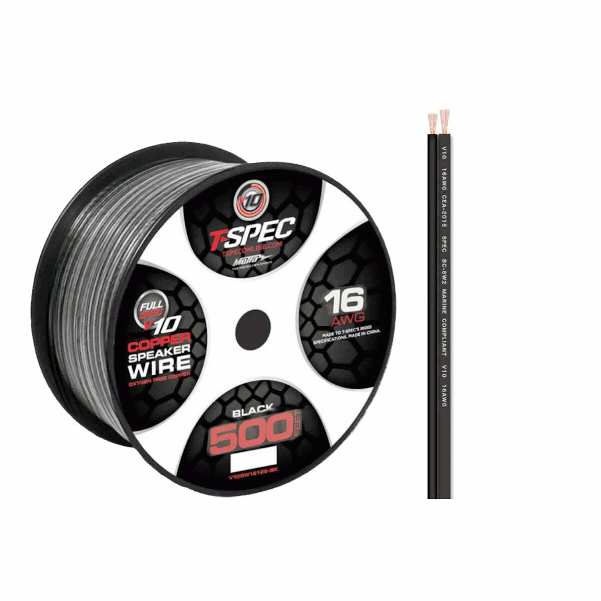 T-SPEC V10SW16500-BK v10 500ft 16 Gauge Black Speaker Wire consumer electronics