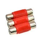 MR DJ FF100R-10 Barrel RCA Connector Female/Female Red Bag Of 10