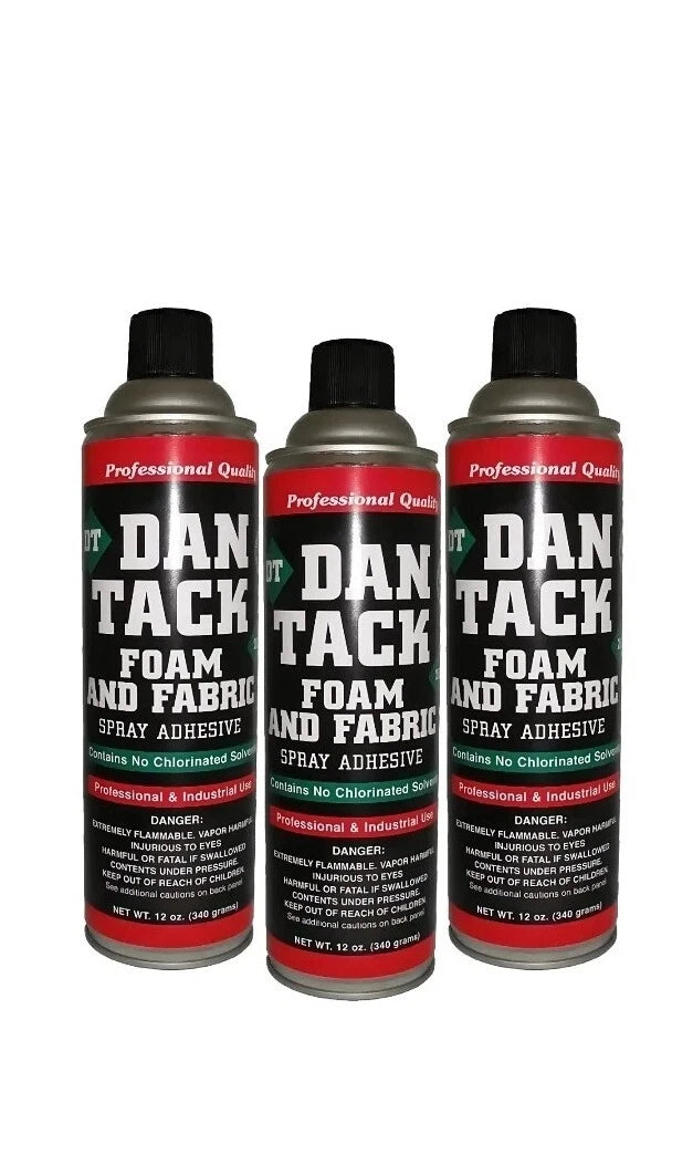 3 Dan Tack 2012 professional quality foam & fabric spray glue adhesive Can 12 oz