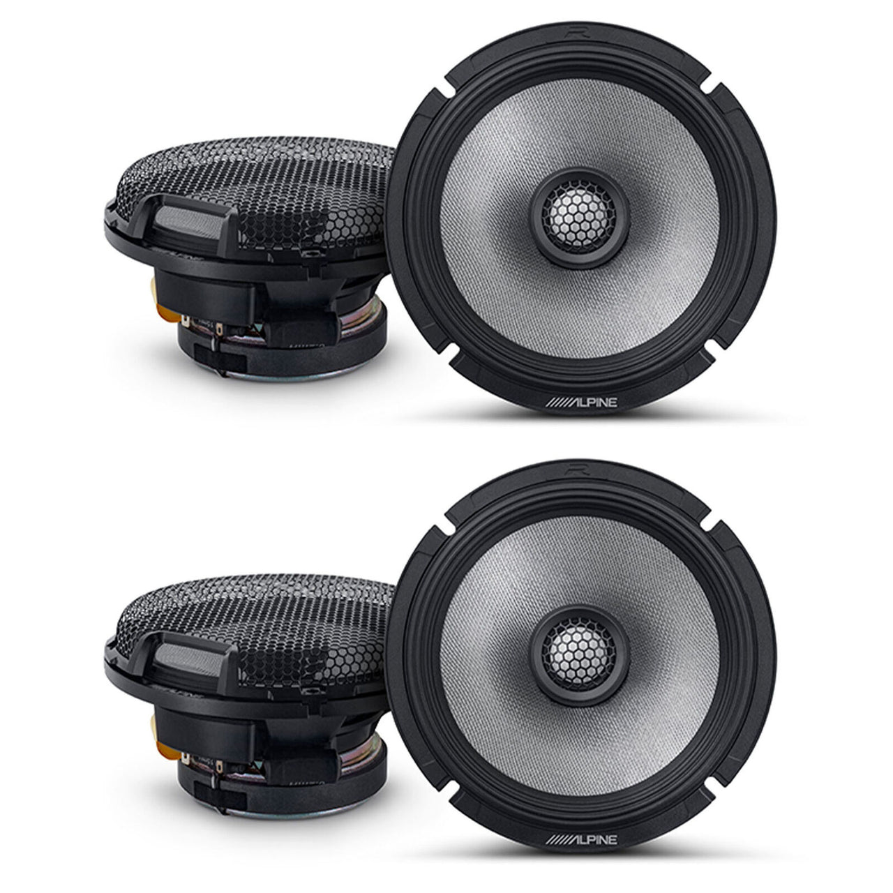 2 Pair Alpine R-Series R2-S65 300 Watts 6.5" 2-Way Coaxial Car Audio Speakers