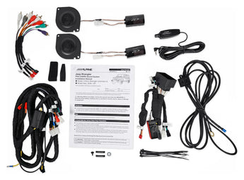  Alpine PSS-23WRA powered subwoofer sound system components for Jeep Wrangler Unlimited 2018 and up.