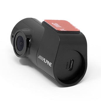 Alpine DVR-C310R Wi-Fi-enabled dashboard dash cam with front and rear cameras for video recording.