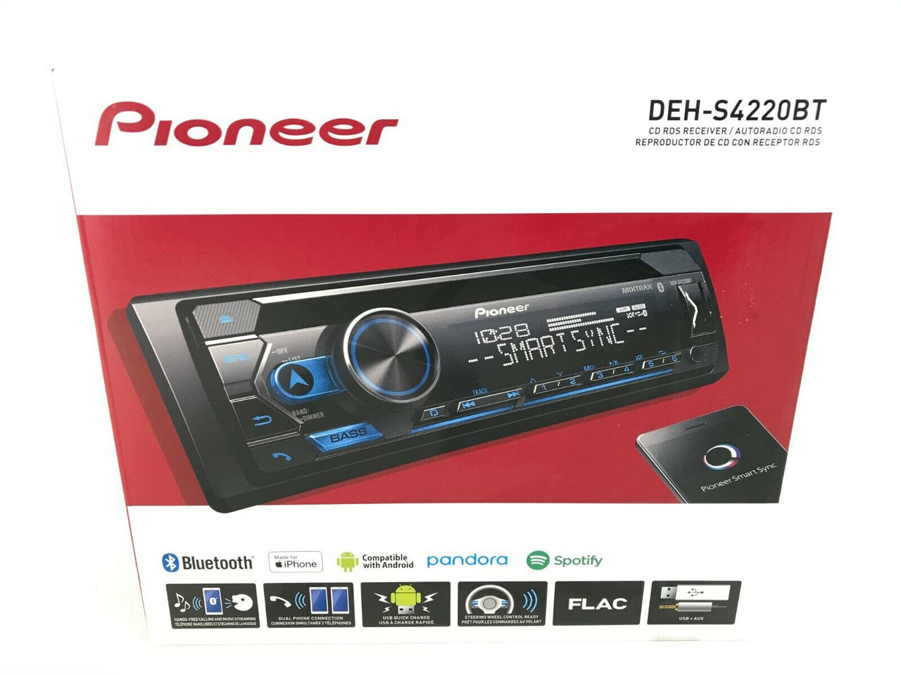 Pioneer DEH-S4220BT CD Receiver Built-in Bluetooth & 2 Pairs TS-A652F 6.5"