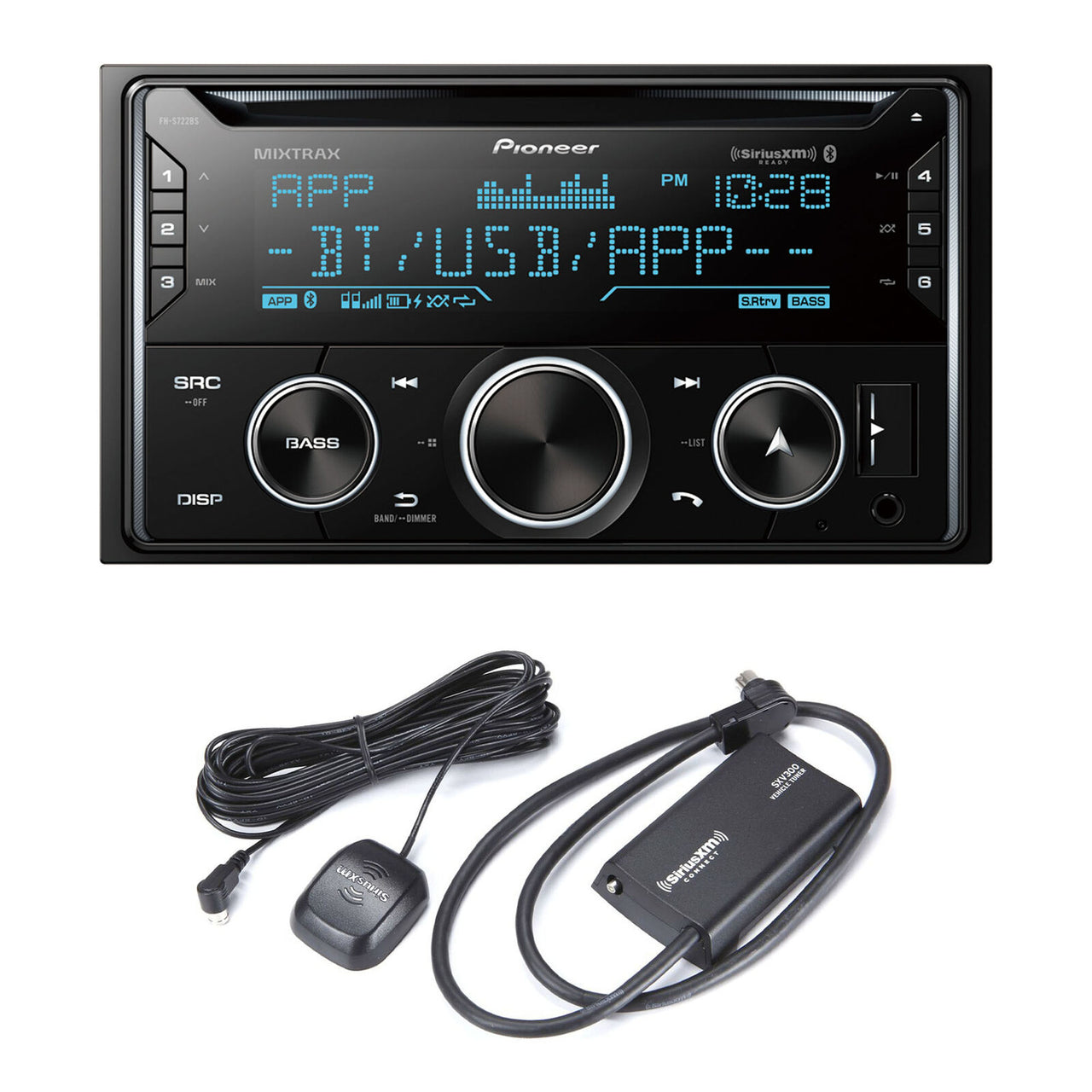 Pioneer FH-S722BS  Double DIN CD Receiver + SXV-300v1 Satellite Tuner