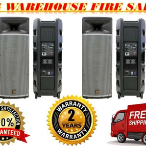 2 MR DJ PRO215BT Professional Dual 15" Full Range Powered Speaker 2" Display