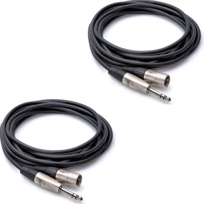 2 Hosa HSX-020 1/4" TRS to XLR3M Pro Balanced Interconnect Cable 20 Feet