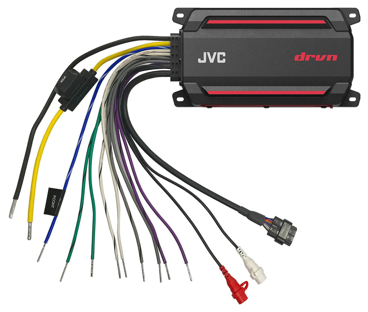 JVC KS-DR2104DBT 600W Class-D 4-Channel Amplifier Bluetooth Streaming Remote