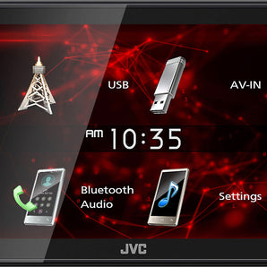 JVC KW-M180BT 2 DIN 6.75" Media Player USB Mirroring For Android Bluetooth + CAM900 Backup Camera