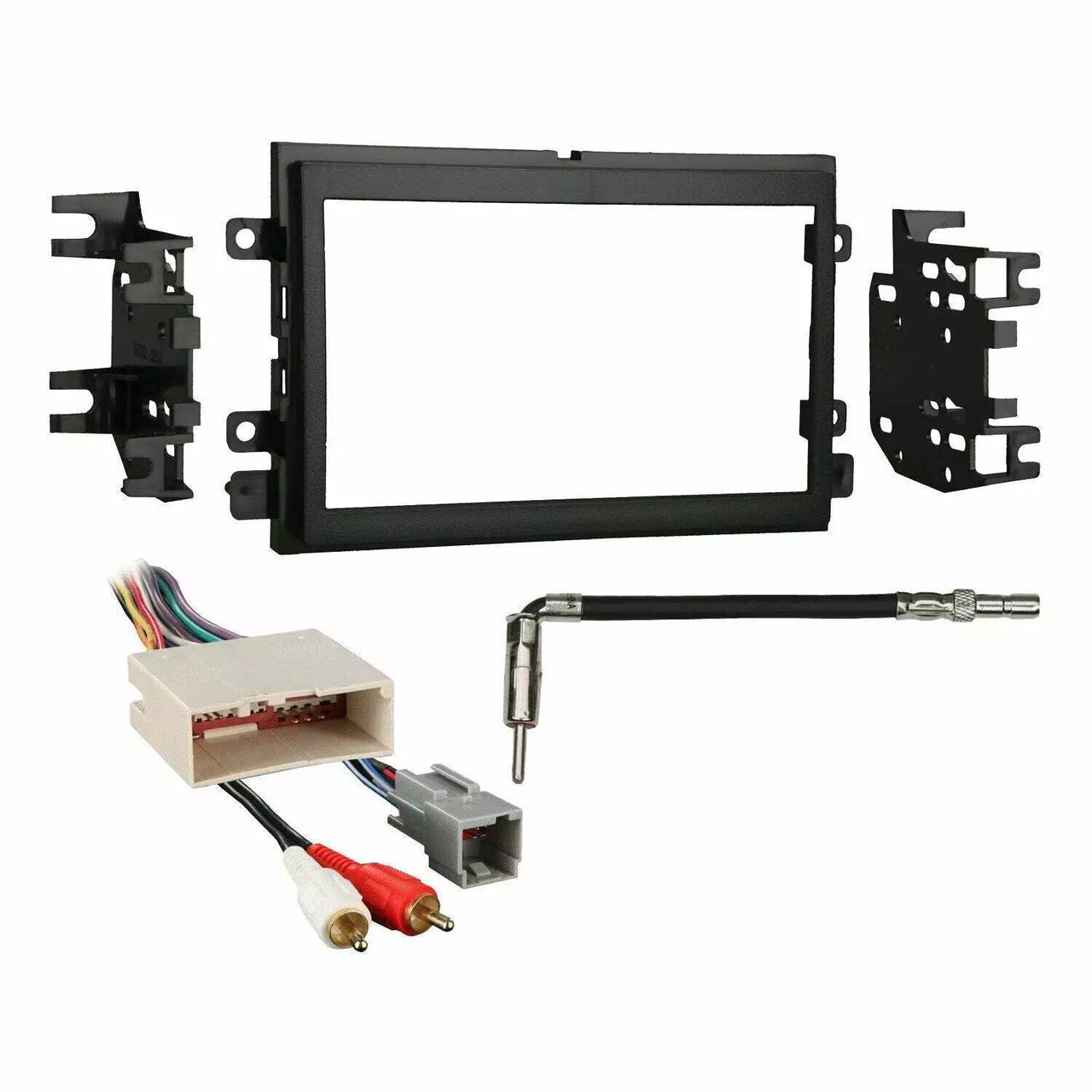 Absolute RADIOKITPKG20 Fits Ford F-150 2007-2008 Double DIN Stereo Harness Radio Install Dash Kit