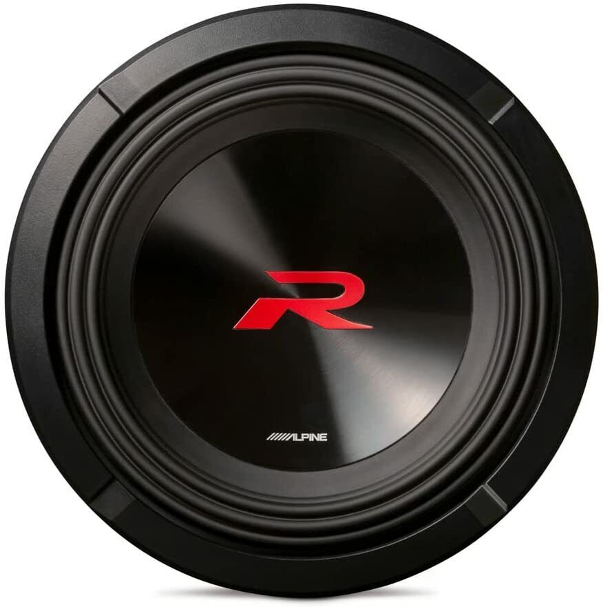 2 Alpine R2-W10D4 10" R-Series next generation 4 Ohm 2250 Max DVC Car Audio Subwoofer + KTE-10G.3 Grills