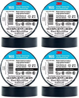 3M Temflex 165 vinyl electrical tape on a spool, black color, 3/4" x 60', suitable for general use.
