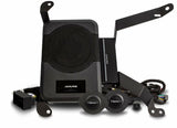 Alpine PSS-23WRA powered upgrade 18-up Wrangler Unlimited JL system with components and wiring.