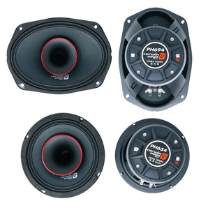 Cerwin Vega PH654 PH694 6x9" & 6.5" High Power Coax Horn Speakers Kit Motorcycle/Boat