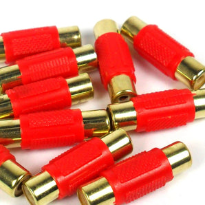 MR DJ FF100R-10 Barrel RCA Connector Female/Female Red Bag Of 10