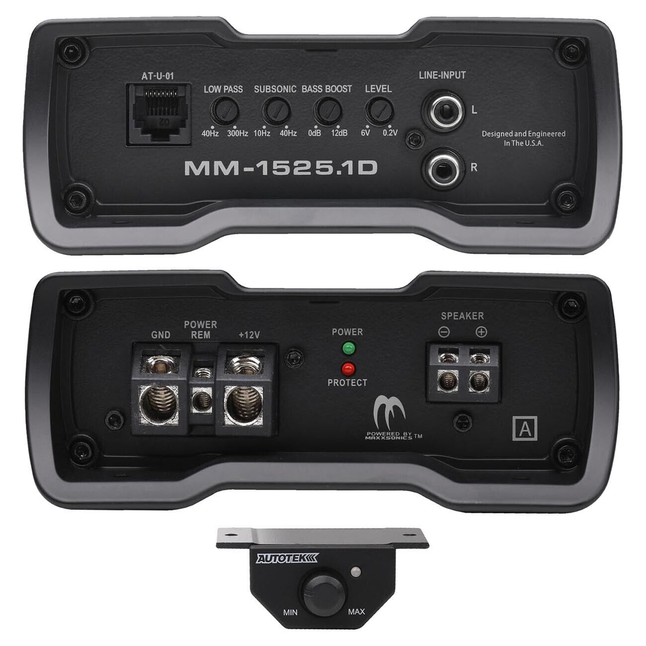 AUTOTEK MM-1125.1D 1100 Watt 1-Ohm Stable Compact Mono Amplifier