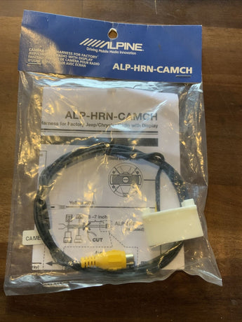 Alpine ALP-HRN-CAMCH camera input harness for select 2007-Up Jeep/Chrysler vehicles.