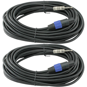 2 MK Audio MKQSM25 1/4" Male to Speakon Male 25' Wire PA DJ Pro Audio Speaker Cable