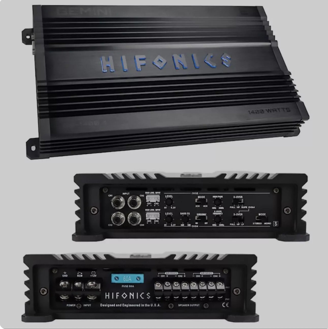 Hifonics GE-1400.4 1400 Watts Gemini Elite 4-Channel Amplifier